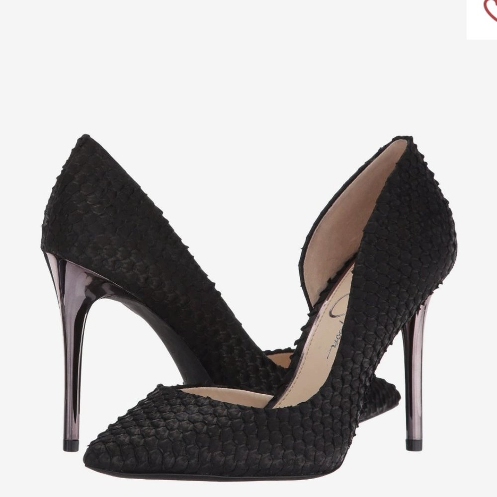 Jessica Simpson Lucina Snake Embossed Iridescent Heel Pumps